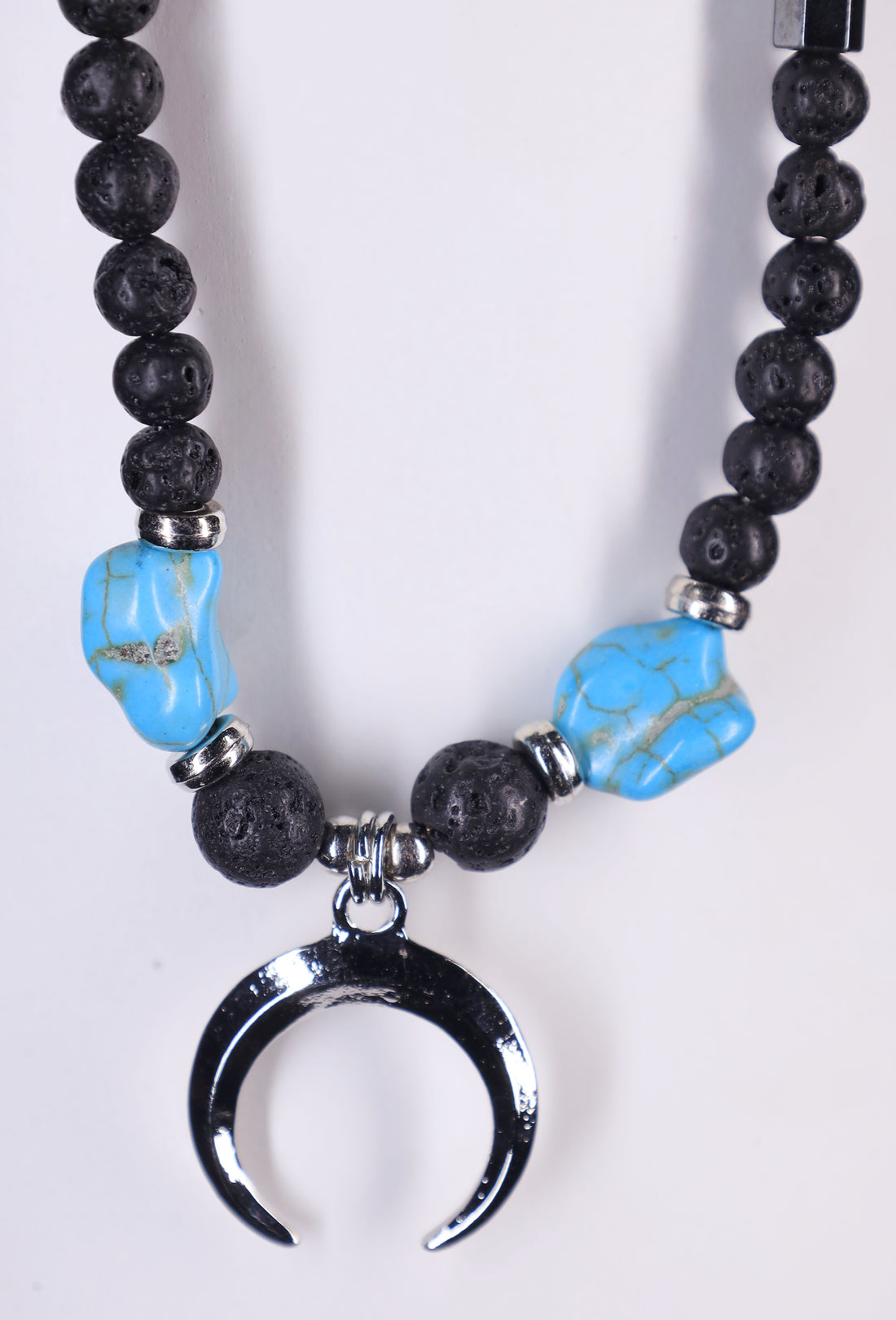 Beaded Half Moon Necklace