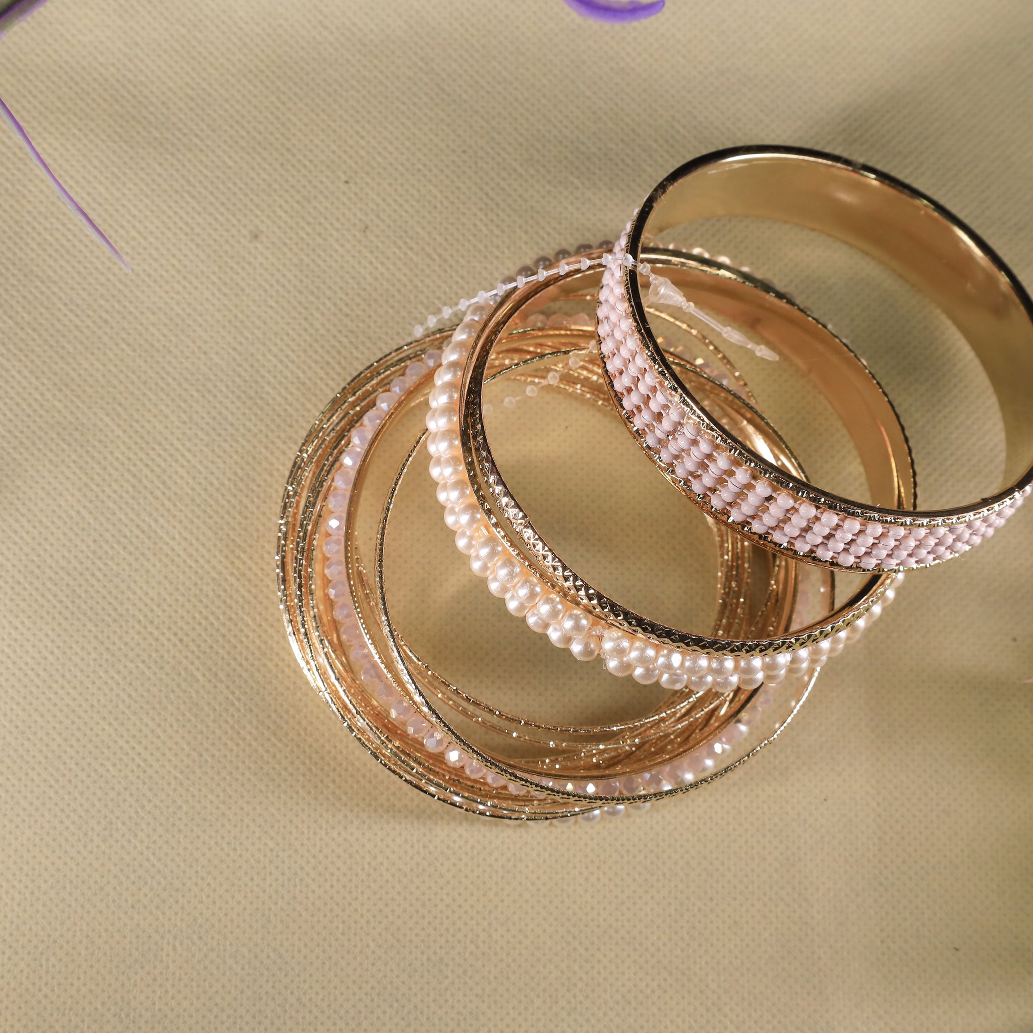 Golden Mirage Bangle Set