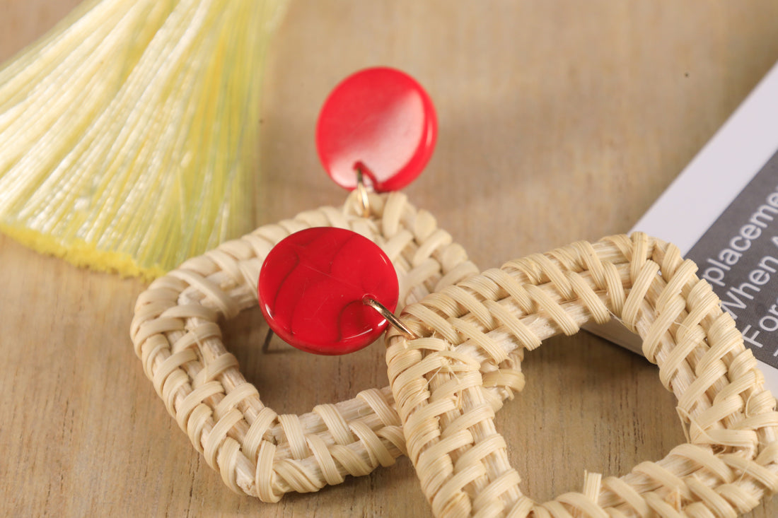 Scarlet Wicker Drop Earring