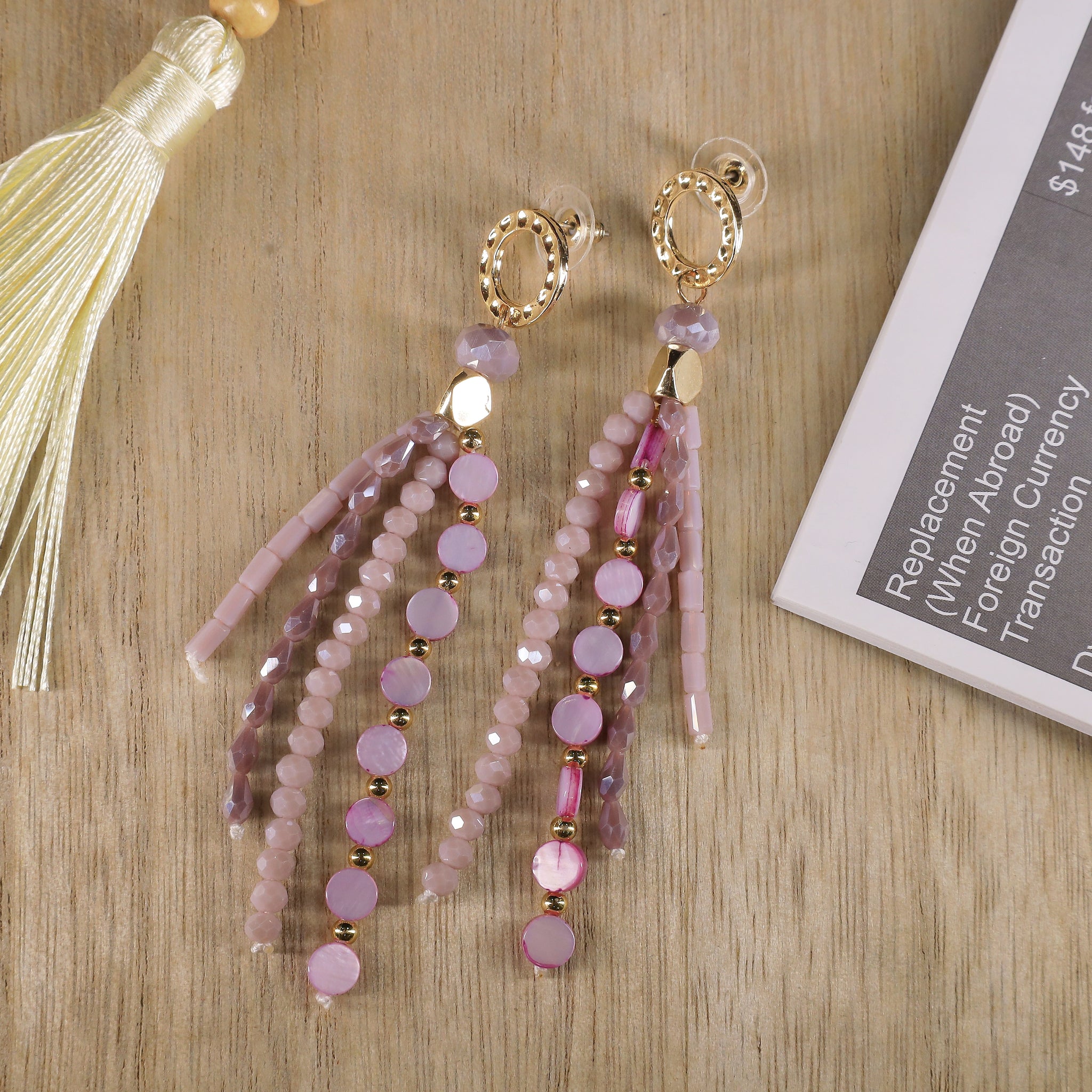 Pink Dream Tassel Drop Earrings