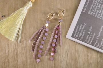 Pink Dream Tassel Drop Earrings