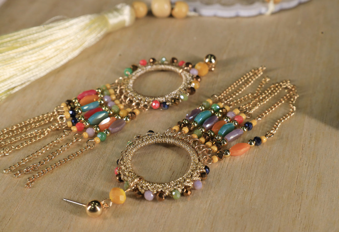 Golden Hour Beaded Earrings