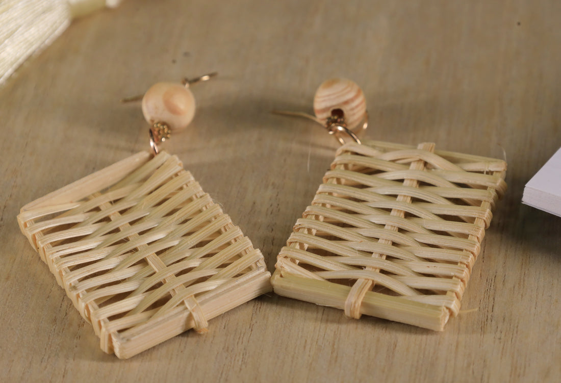 Woody Squares Earring