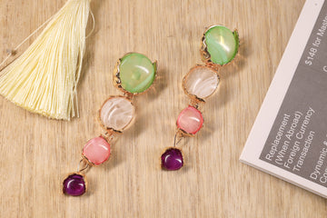 Multi Stone Drop Earring