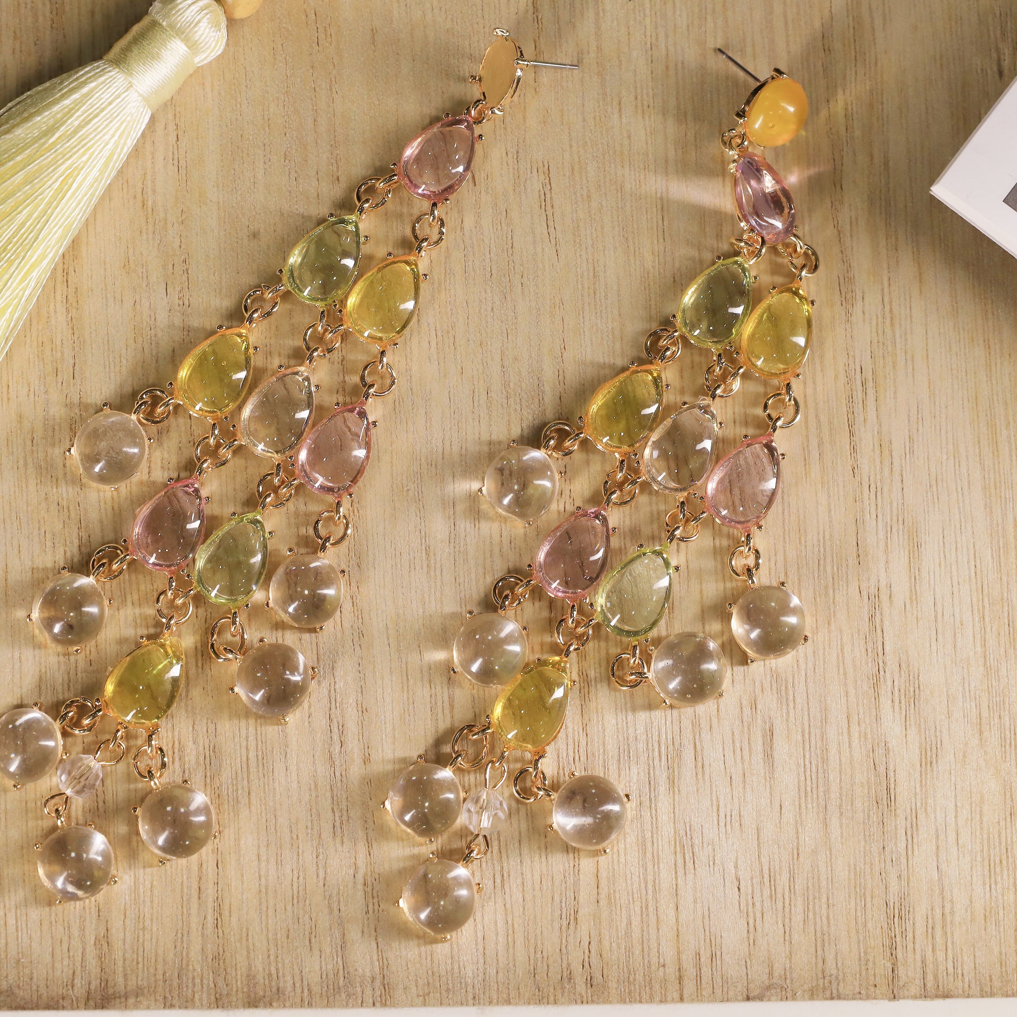 Multi Stone Drop Earrings