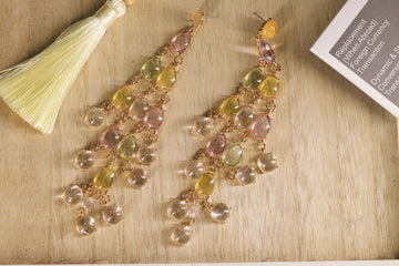 Multi Stone Drop Earrings