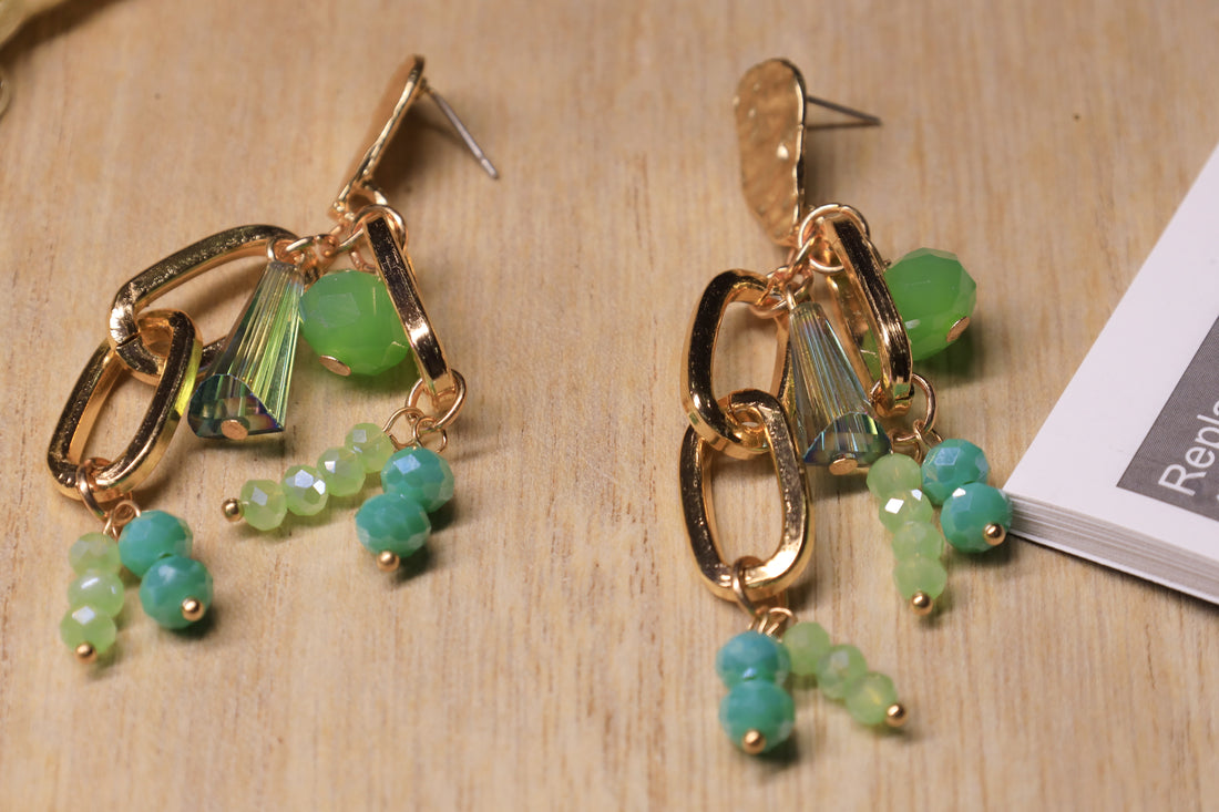 Green Twilight Drop Earrings