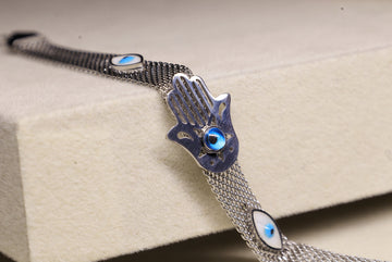 W Chain Bracelet - Starlight Strand Evil Eye