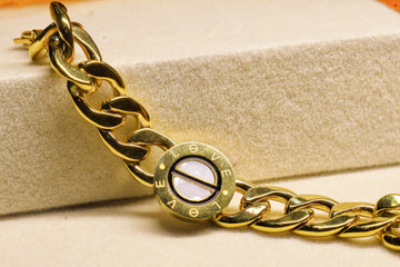 W Chain Bracelet -Golden Chain Link