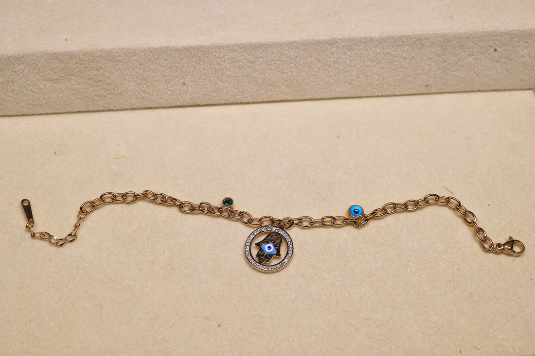 W Chain Bracelet -Evil Eye Embrace